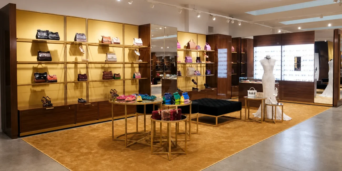 Panoramica della boutique Dolce & Gabbana completata con allestimento luxury