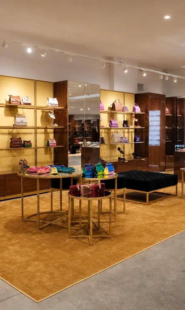 Panoramica della boutique Dolce & Gabbana completata con allestimento luxury